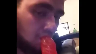 Gay old egg blows dildo